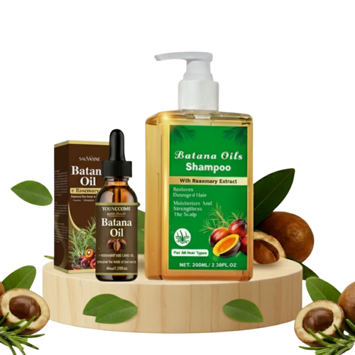KIT 2 EN 1: SHAMPOO Y ACEITE DE BATANA: