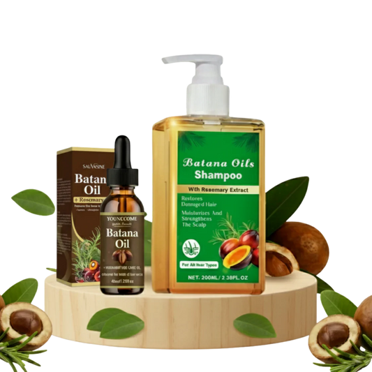 KIT 2 EN 1: SHAMPOO Y ACEITE DE BATANA: